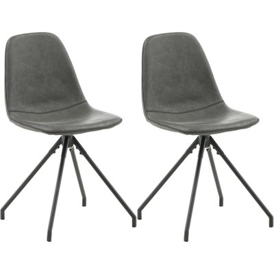 Chaise pivotant en acier et polyuréthane noir Polar (Lot de 2) VENTURE HOME