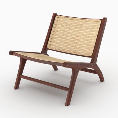 Fauteuil en teck et tressage cannage en rotin - KILKA MAISON PAVANE