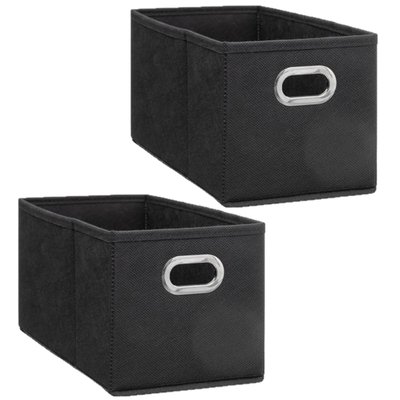 Lot de 2 Boîtes de rangement Largeur 15 x Hauteur 31 cm - Gris anthracite TOILINUX