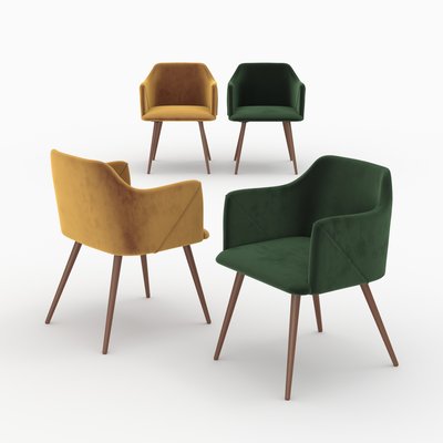 Pack 4 chaises en velours - DAISY RENDEZ-VOUS DÉCO