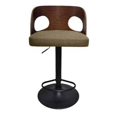 Tabouret de bar en tissu moutarde assise 65-75 cm Émilie AMADEUS