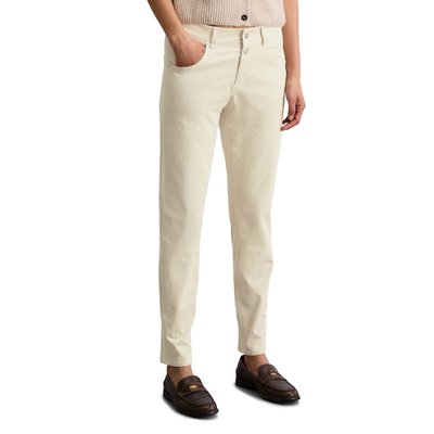 Pantalon à fines côtes modèle Theda boyfriend cropped en coton organique modal stretch MARC O'POLO