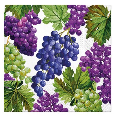 Lot de 20 serviettes en papier Grappe de raisins DOUCEUR D'INTÉRIEUR
