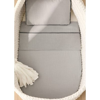 Ensemble drap plat et taie d’oreiller mini berceau gaze de coton MANGO HOME