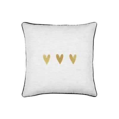 Coussin carré en polylin à motif cœur LOVELY CASA