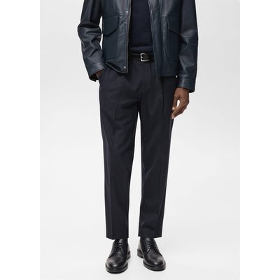 Pantalon laine froide slim-fit pinces MANGO MAN
