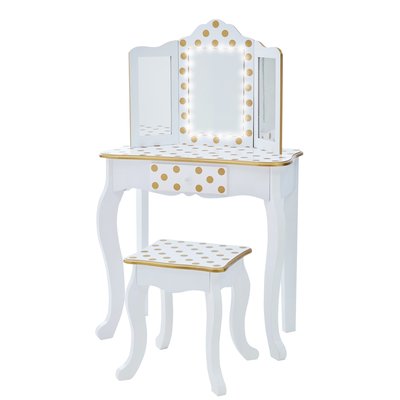 Coiffeuse Tabouret Enfant Miroir LED GISELE TEAMSON KIDS