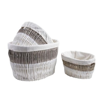 Corbeilles à linge en osier et doublure coton (Lot de 3) AUBRY GASPARD