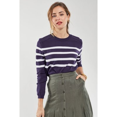 Pull marin à rayures chevron en coton ARMOR-LUX
