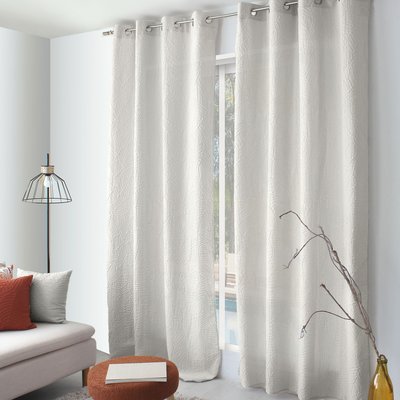 Rideau à oeillets feuillage aspect gaufré HOME MAISON