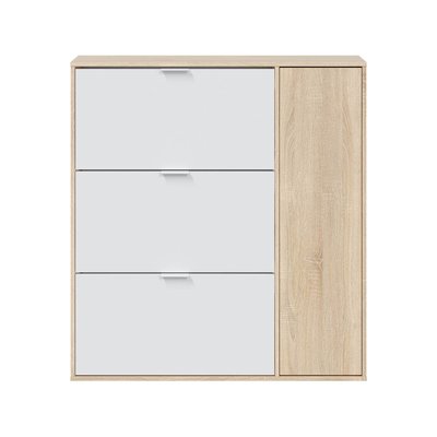 Meuble à chaussures 3 abattants et 1 porte 30 paires - L106 cm CALICOSY