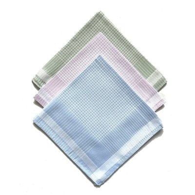 Lot de 12 mouchoirs dame pastel 29x29  100% coton DECORATIE