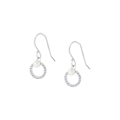 Boucles d'oreilles en argent 925 et perle de culture PERLE DE NUIT