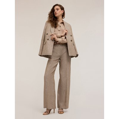 Pantalon large à fines rayures en lin MOTIVI