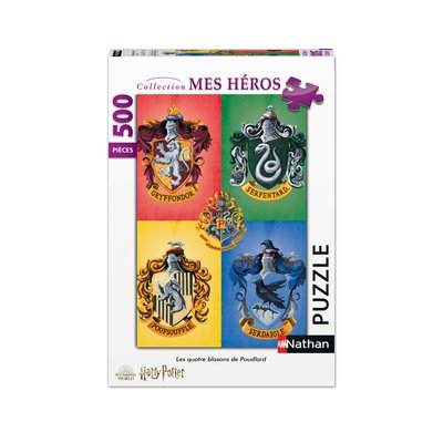 Puzzle N 500  pièces -  Les quatre blasons de Poudlard / Harry Potter NATHAN