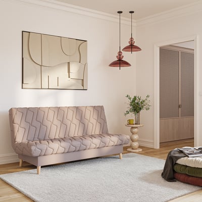 Banquette convertible Olympe clic clac, couchage 120x190 avec rangement intégré, Pearl rouge RELAXIMA