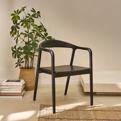 Chaise en bois teck massif noire  AMBRE BERAH GETAH