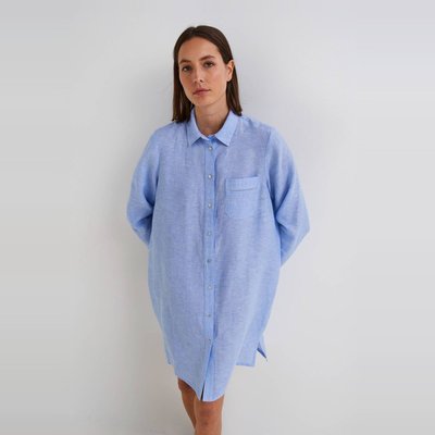 Chemise de nuit détails jour échelle en lin, certifiée European Flax MONOPRIX