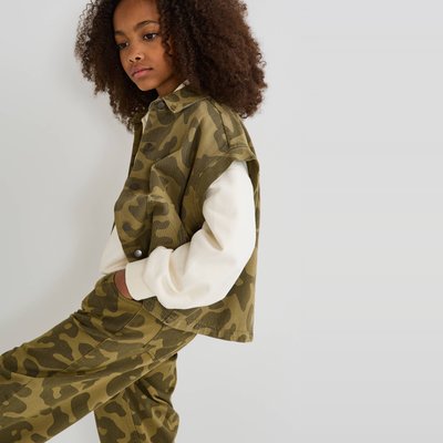 Veste sans manches en coton twill imprimé MONOPRIX