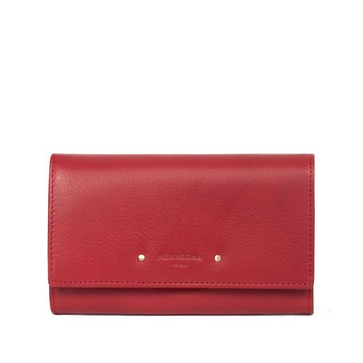 Portefeuille long  1 volet  Stop RFID  Cuir PRALINE HEXAGONA