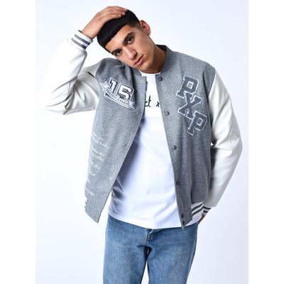 Veste oversize style universitaire avec écusson brodés PROJECT X