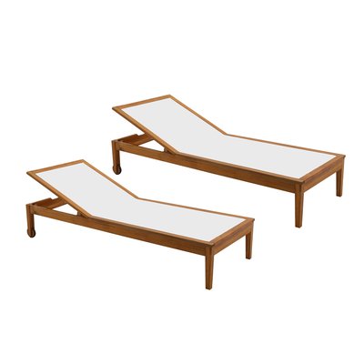 Bains de soleil bois massif (lot de 2) NAVEEN MILIBOO
