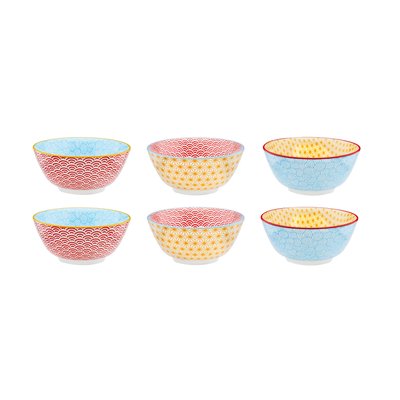 Lot de 6 bols moyens en porcelaine, PATTERN BJORN