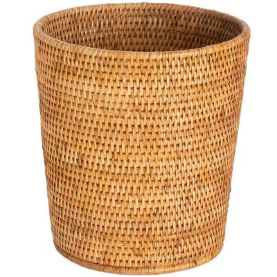 Poubelle ronde en rotin tressé 27x27x30cm WADIGA