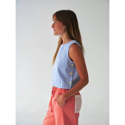 Top vichy boutons latéraux CLAUDIA MINDTRAVELER