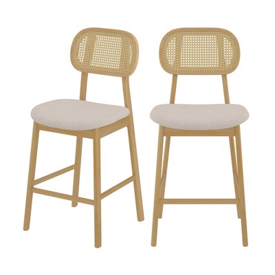 Lot de 2 chaises pour îlot central 64,5 cm en tissu - MARIA RENDEZ-VOUS DÉCO