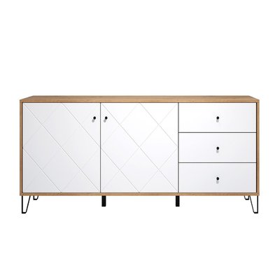 Buffet 2 portes et 3 tiroirs décor chêne artisan L183 cm - Touch CALICOSY
