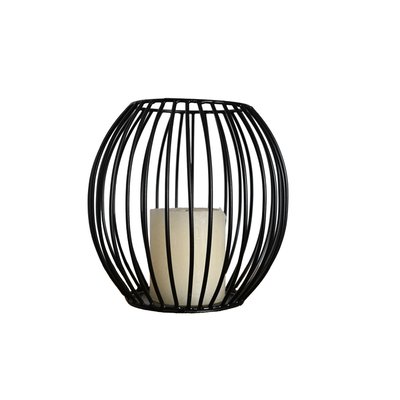 Photophore métal rond 18x17 cm KEMI BLACK SENSEI MAISON