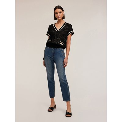 Jean REGULAR en denim de coton stretch délavage bleu foncé MOTIVI