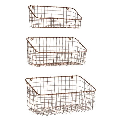 Etagère panier mural fil de fer  set de 3 MADAM STOLTZ