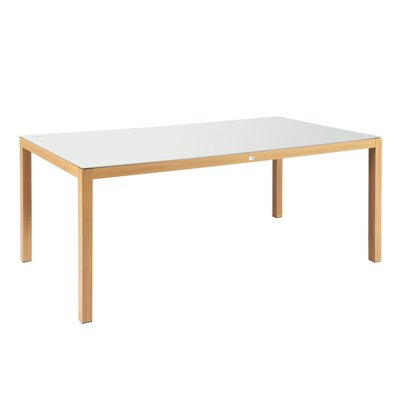 Table de jardin rectangulaire en aluminium effet bois, CIOTAT OVIALA