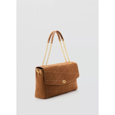 Sac porté épaule en cuir avec chaîne MANGO