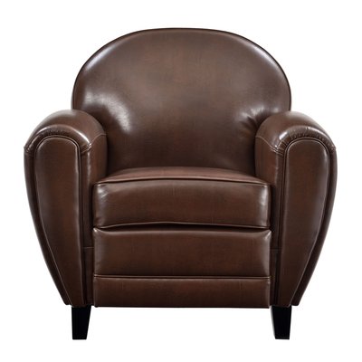 Fauteuil en croute de cuir enduite - CLUB RENDEZ-VOUS DÉCO