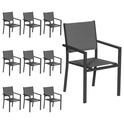 Chaises rembourrées en aluminium, lot de 10 HAPPY GARDEN