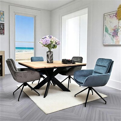 Table carrée extensible en chêne blanc 130 cm PALERME PIER IMPORT