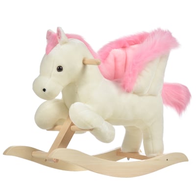 Cheval à bascule pour enfants Bois Blanc HOMCOM
