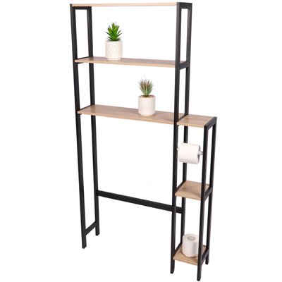 Étagère contour WC + dérouleur papier WC - 78x20x150cm WADIGA