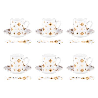 Coffret 6 tasses à café avec sous tasses Ele  10 cl TABLE PASSION