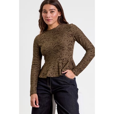 Blouse ajustée col rond manches longues CACHE CACHE