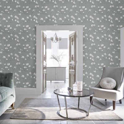 Papier peint Fleurs Magnolia Grove LAURA ASHLEY