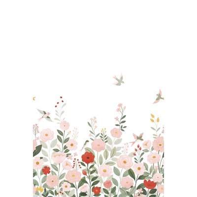 Papier peint panoramique fleurs et oiseaux ALYSSE LILIPINSO