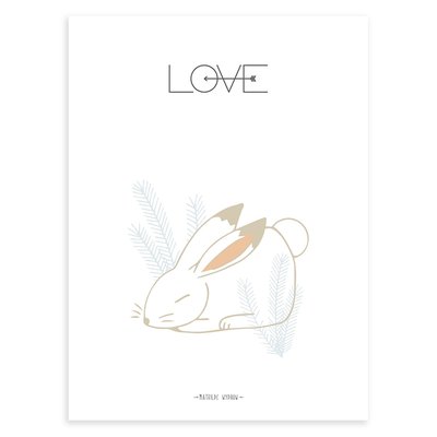 Affiche lapin love NORDIC LILIPINSO