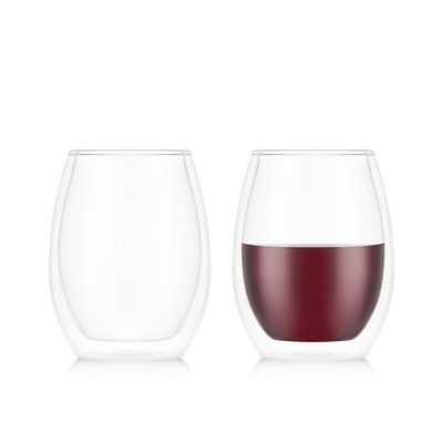 Bodum 0.5 L Transparent SKÅL Set de 2 verres à vin double paroi - Merlot BODUM