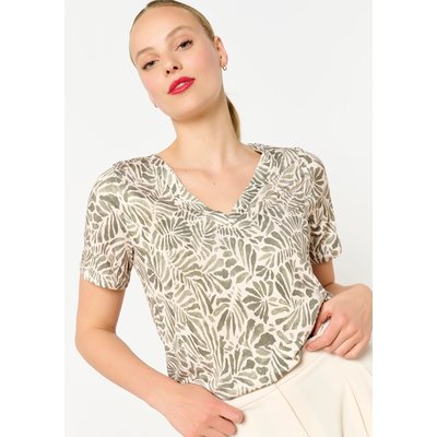 T-shirt col V imprimé feuillage LOLALIZA