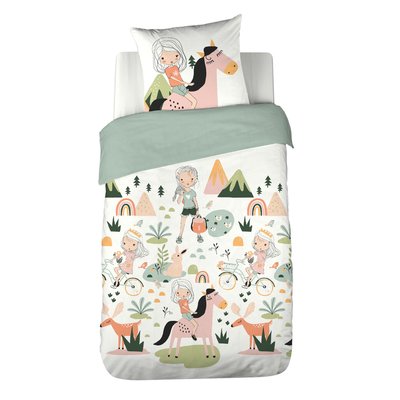 Parure de lit enfant Cheval - 100% coton 57 fils/cm² TOILINUX