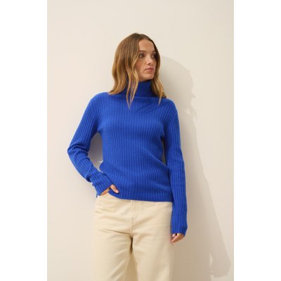 Pull Col Roulé Bleu Persan Miraya JUST CASHMERE
